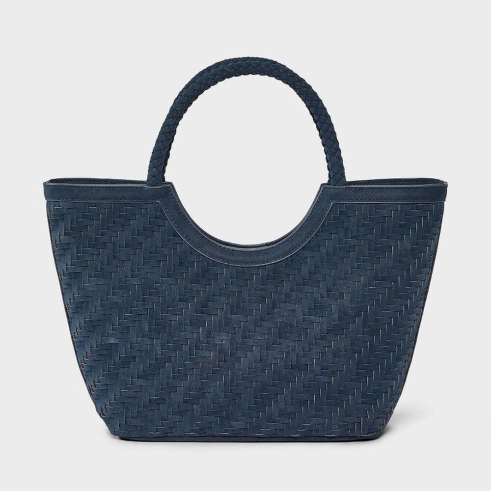 Faux Nubuck Mini Woven Tote Bag - A New Day Blue